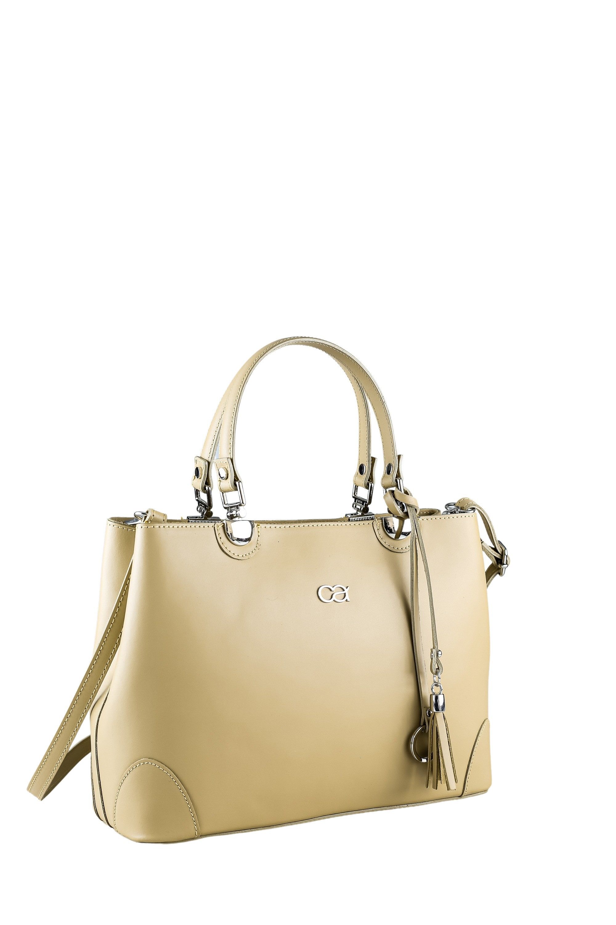 COLLEZIONE ALESSANDRO Schultertasche Mademoiselle, hochwertiges Rindsleder mit Quaste und Anhänger