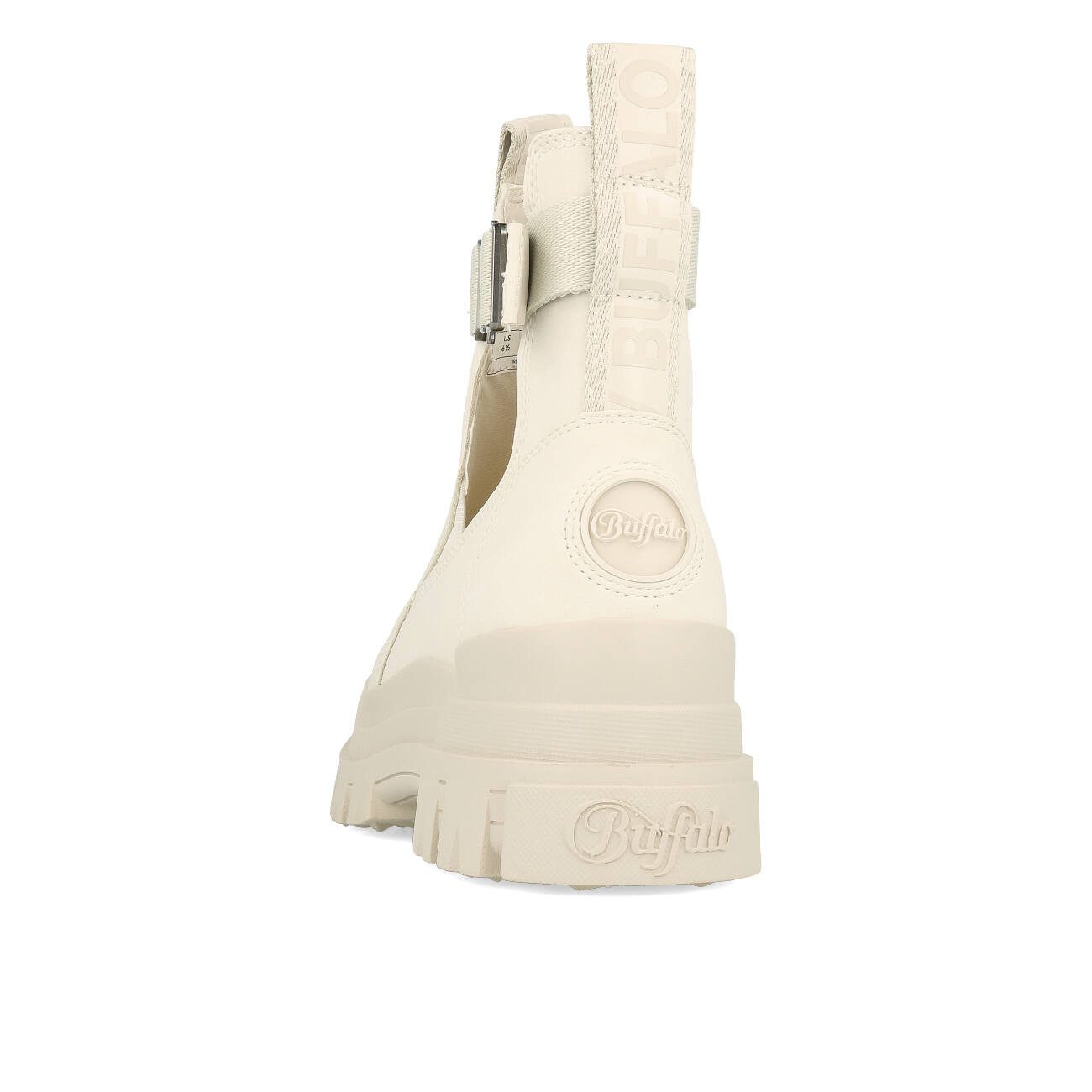Buffalo Buffalo Aspha Coa Bootie Flat Damen Vegan Nubuck Off White Sneaker – Bild 3 von 5