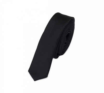 Fabio Farini Krawatte Schmale Herren Schlips - Moderne Slim Krawatten in 3cm Breite (ohne Box, Unifarben) Schmal (3cm), Schwarz