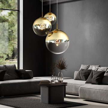 etc-shop LED Pendelleuchte, Leuchtmittel inklusive, Warmweiß, Design Hänge Lampe Decken Leuchte Wohn Zimmer Glas Kugel