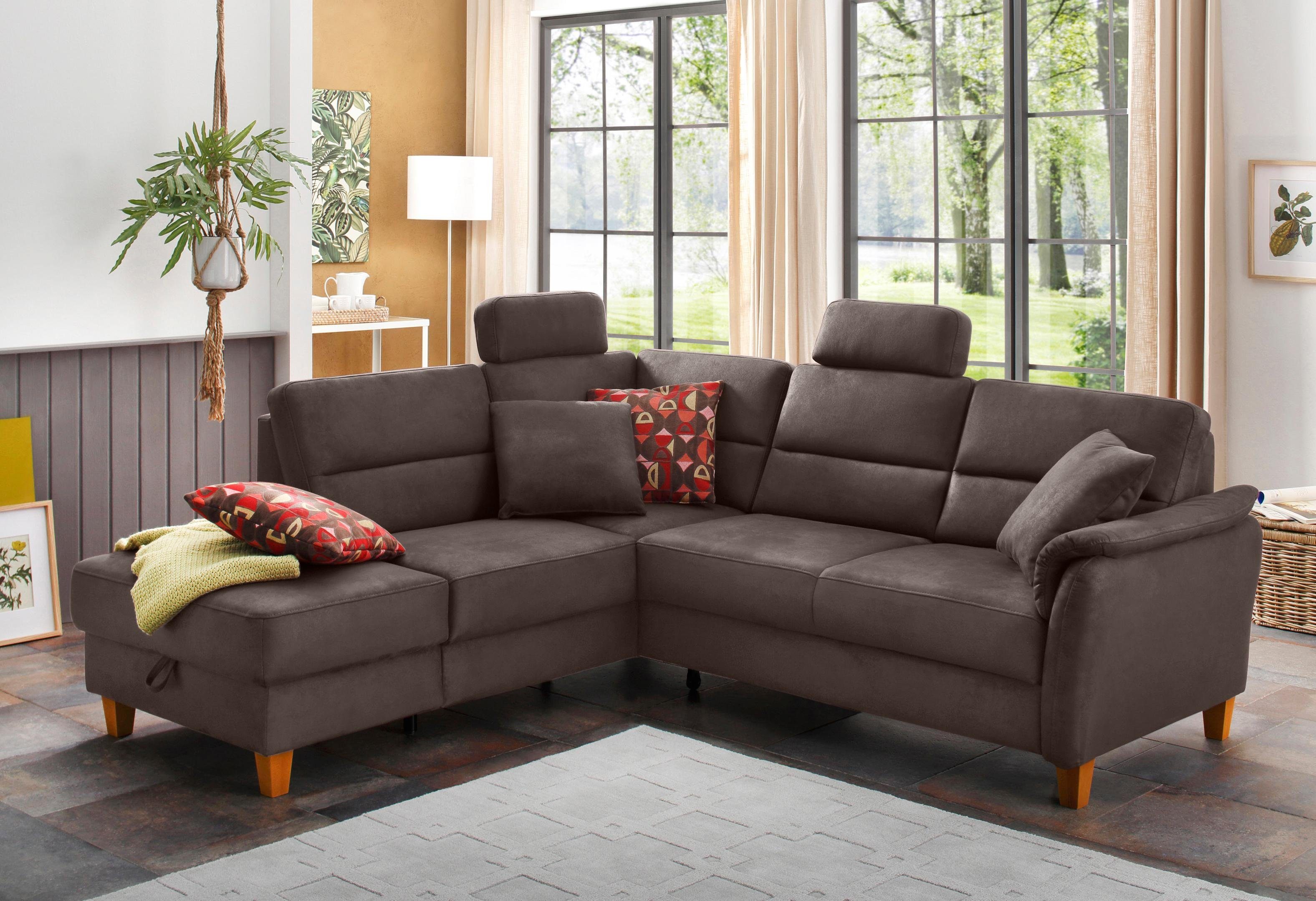 Home affaire Ecksofa Palmera L-Form, Federkern, günstig online kaufen