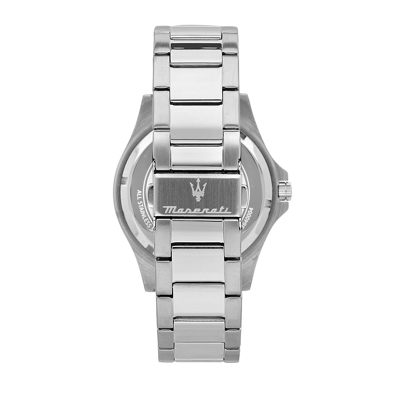 MASERATI Quarzuhr Maserati Herren Uhr Analog SFIDA, (Analoguhr), Herrenuhr rund, groß (ca. 44mm) Edelstahlarmband, Made-In Italy