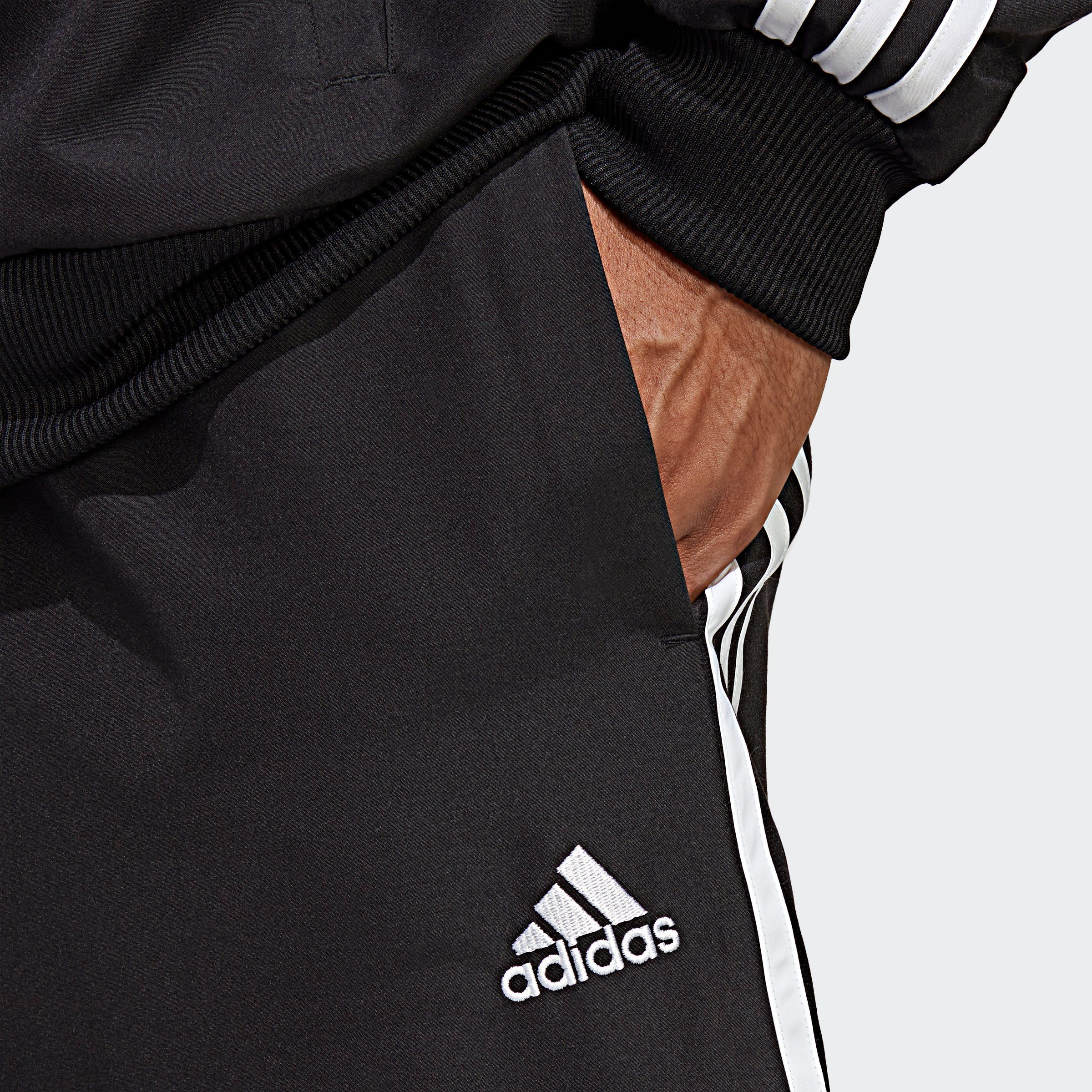 adidas 3-STREIFEN WOVEN / Black (2-tlg) Trainingsanzug Black Sportswear