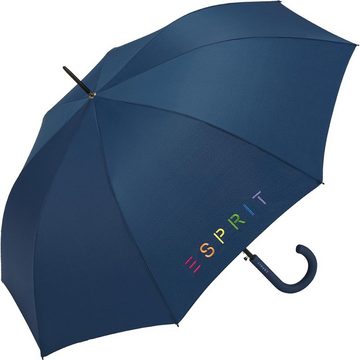 Esprit Langregenschirm Damen-Regenschirm Colorful Logo, bunt bedruckt mit Esprit-Schriftzug