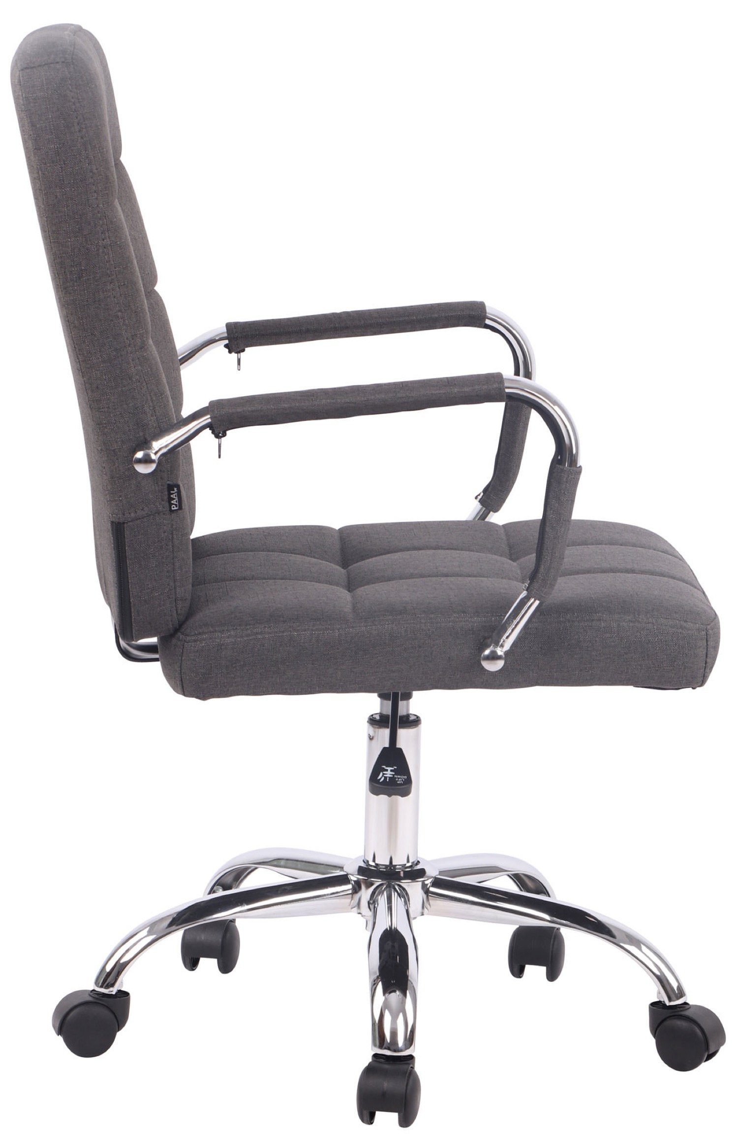 TPFLiving Bürostuhl Deal (Pflegeleichte Oberflächen & robuste Materialien), Maße (TxBxH): 63 x 59 x 91cm - Farbe: dunkelgrau