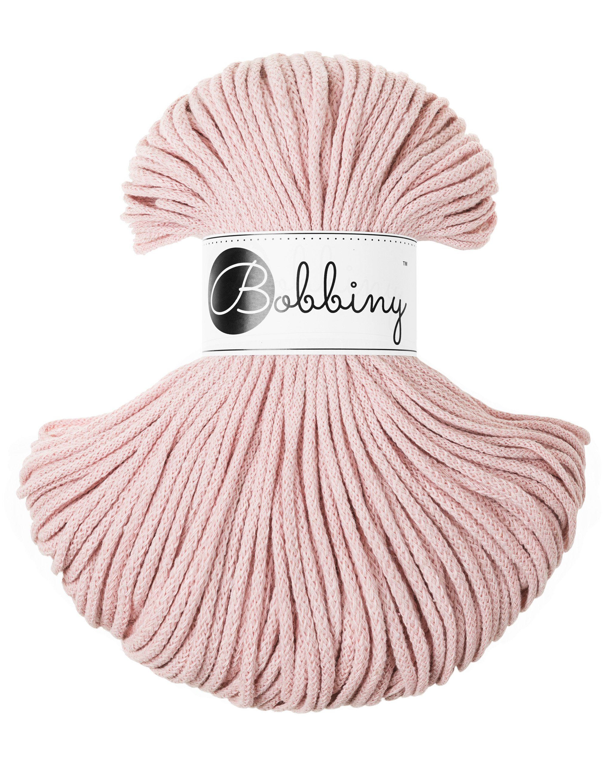 Bobbiny Makramee Garn 3mm - 100m Pastel Pink Bastelgarn