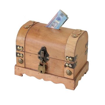 HMF Schatzkiste Handgefertigte Holztruhe Namibia (1 St), Dekorative Aufbewahrungsbox mit Schloss, 18,5x12x14cm
