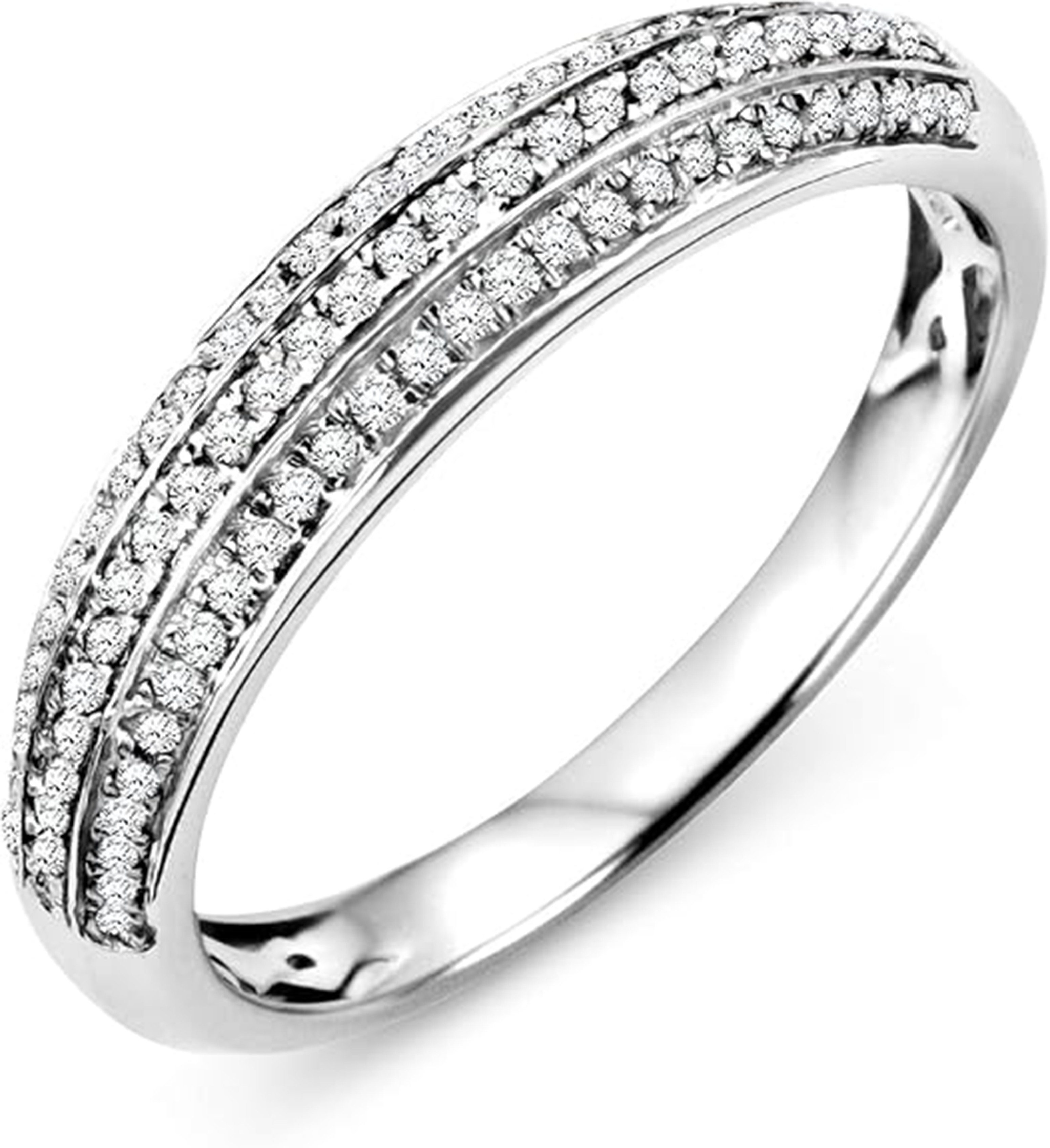 Jumpeak Diamantring Damen 585 Echtgold-Ring, Damen-Diamant-Ring, Lab-Zuchtdiamanten, Jubiläumsring,Hochzeitsgeschenk,Geburtstag,Kommunion Geschenk