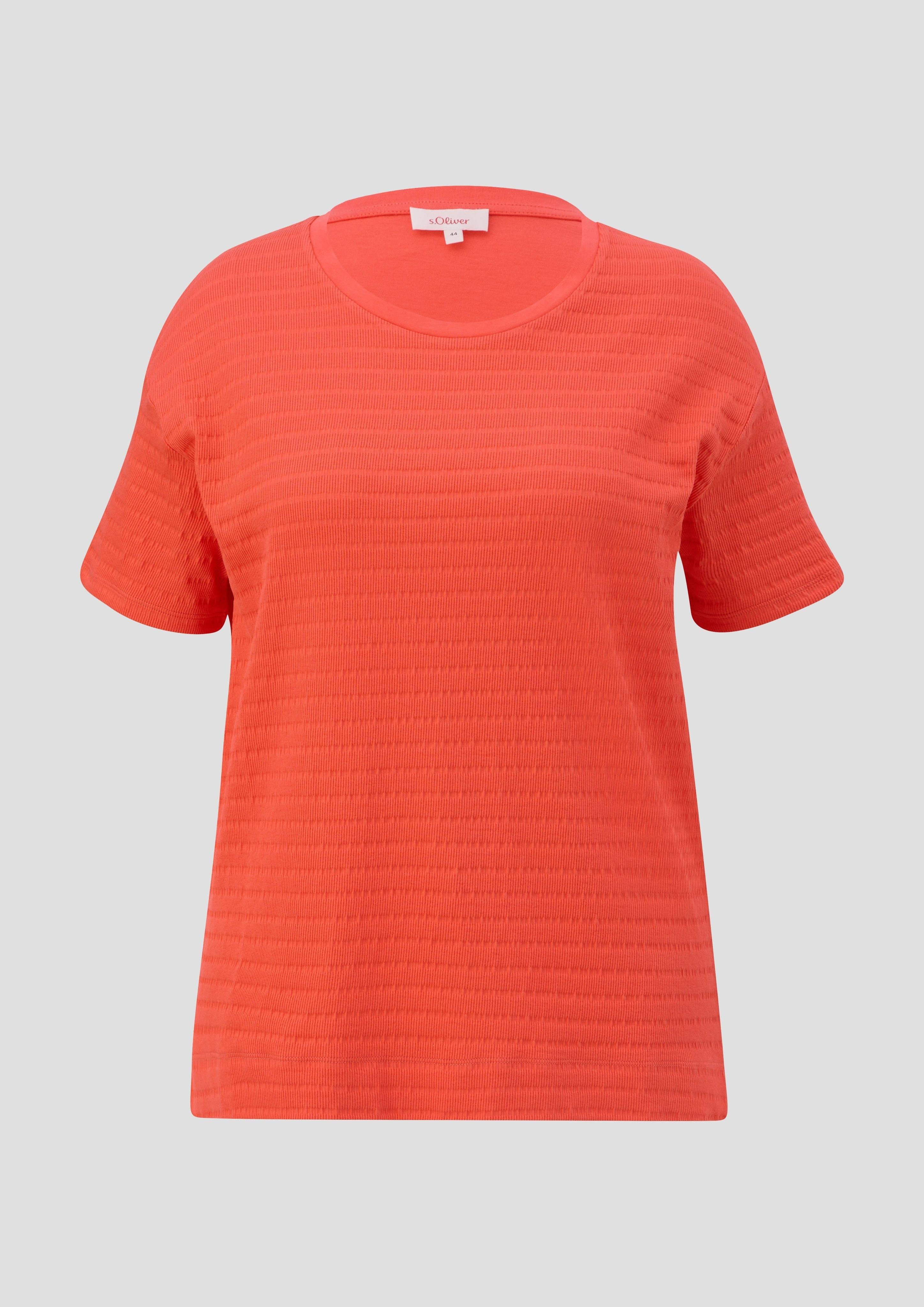 s.Oliver Kurzarmshirt T-Shirt mit Musterstruktur günstig online kaufen
