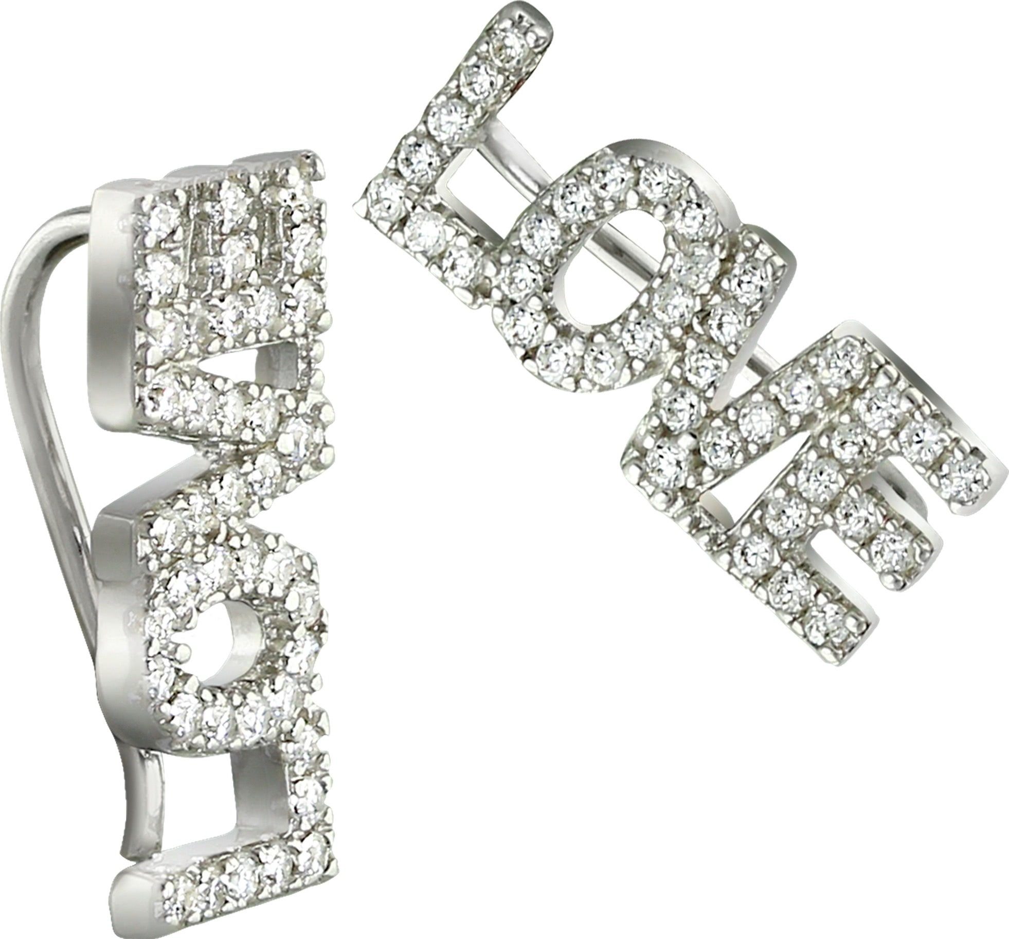 Paar Ohrklemmen SilberDream Ear Cuff LOVE Ohrringe