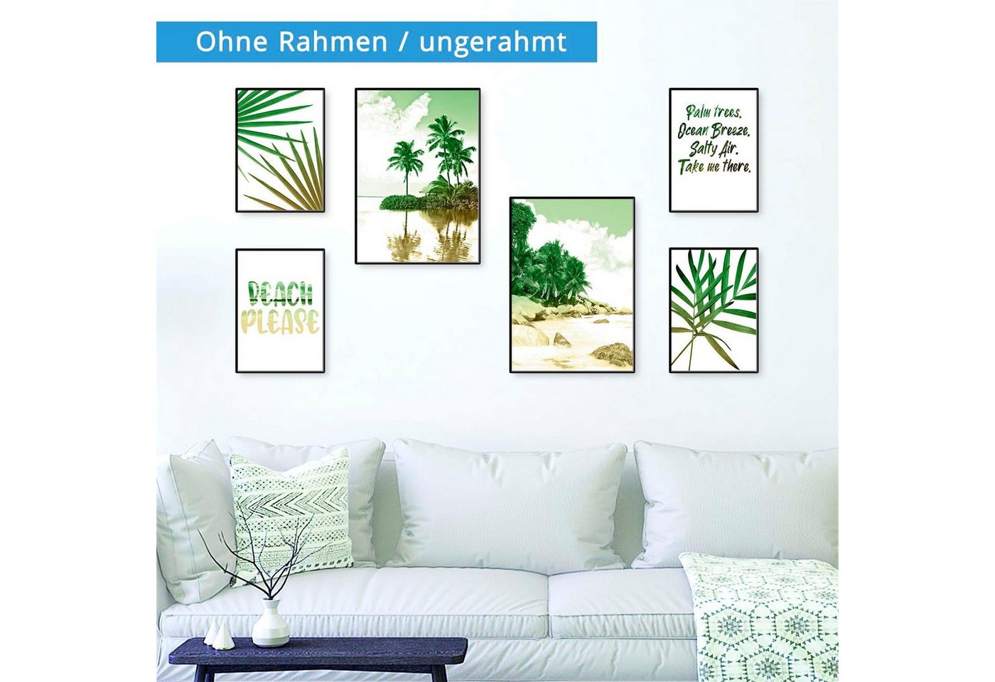 Artland Poster »Palmen, Strand & Meer«, Bäume (6 Stück), Poster, Wandbild, Bild, Wandposter-HomeTrends