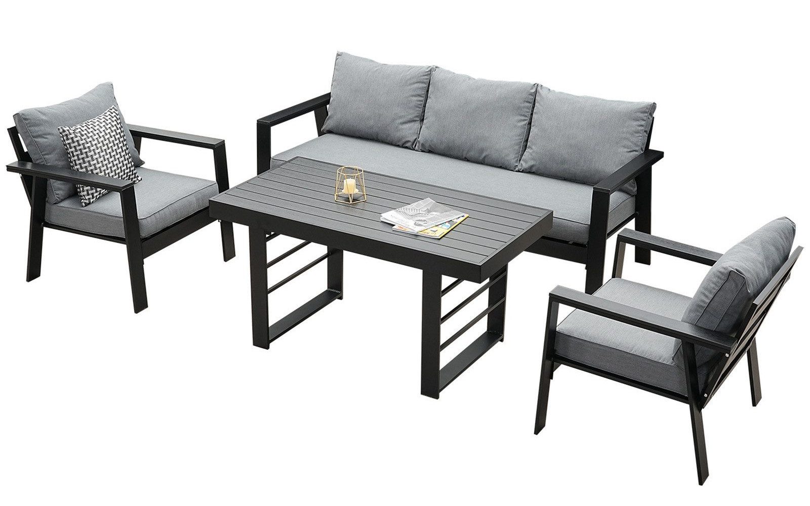 MeXo Gartenlounge-Set Gartenmöbel Set mit Esstisch günstig online kaufen