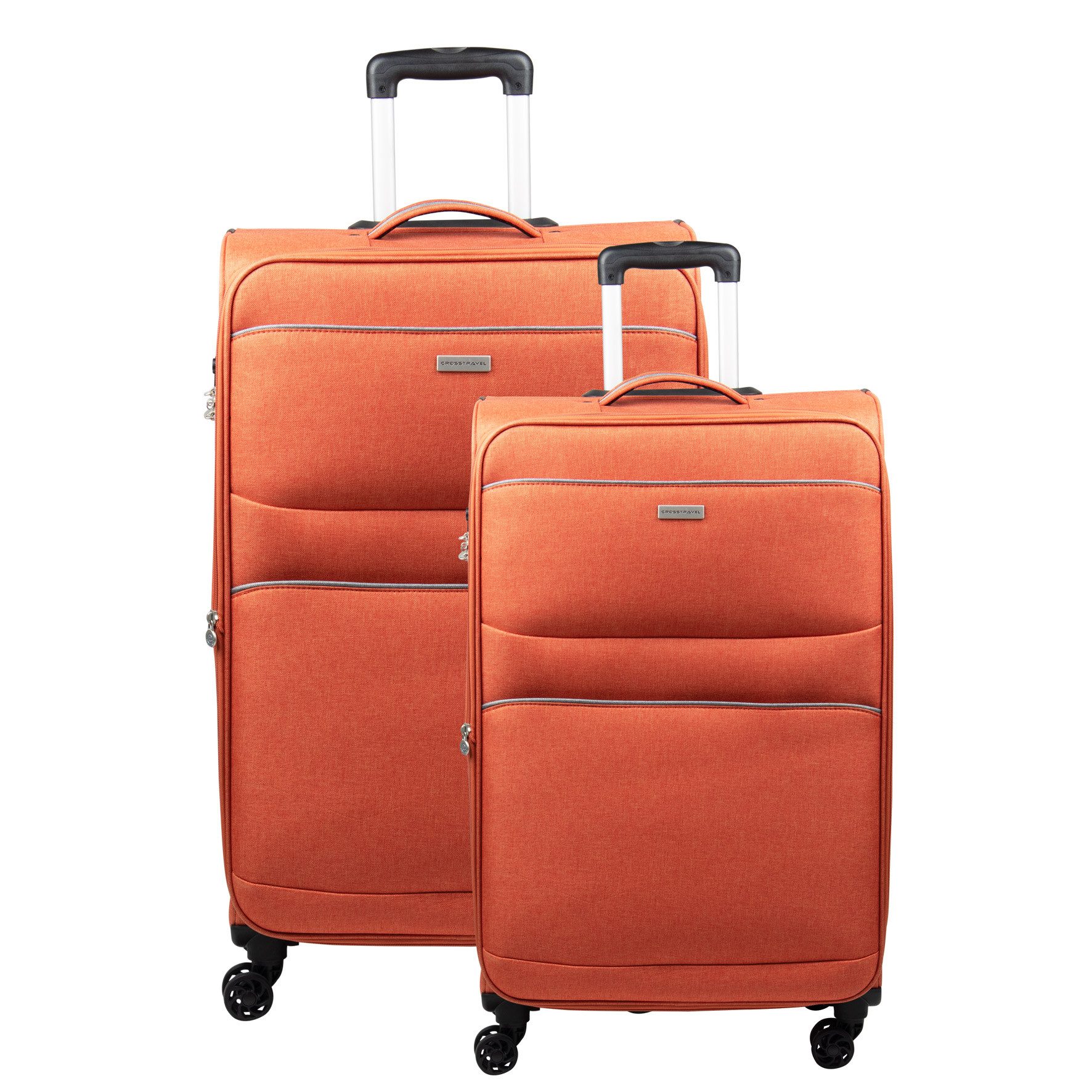 Crosstravel Kofferset Santa Cruz 2.0, 4 Rollen, (Größe M+L, 2 tlg., Weichgepäck Trolley Set), Volumenerweiterung bei Größe M+L
