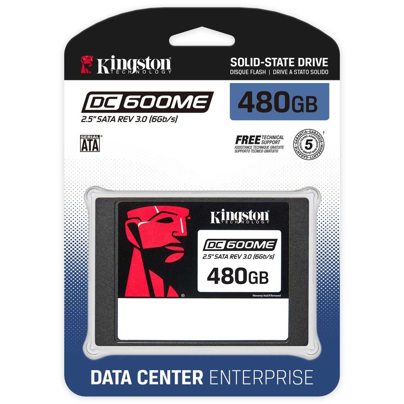 Kingston DC600ME 480GB SATA SSD Enterprise 2.5 Zoll interne SSD (480 GB) 2,5 Zoll" 560 MB/S Lesegeschwindigkeit, 470 MB/S Schreibgeschwindigkeit, Power Loss Protection, AES 256 Bit, TCG Opal 2.0, DRAM Cache