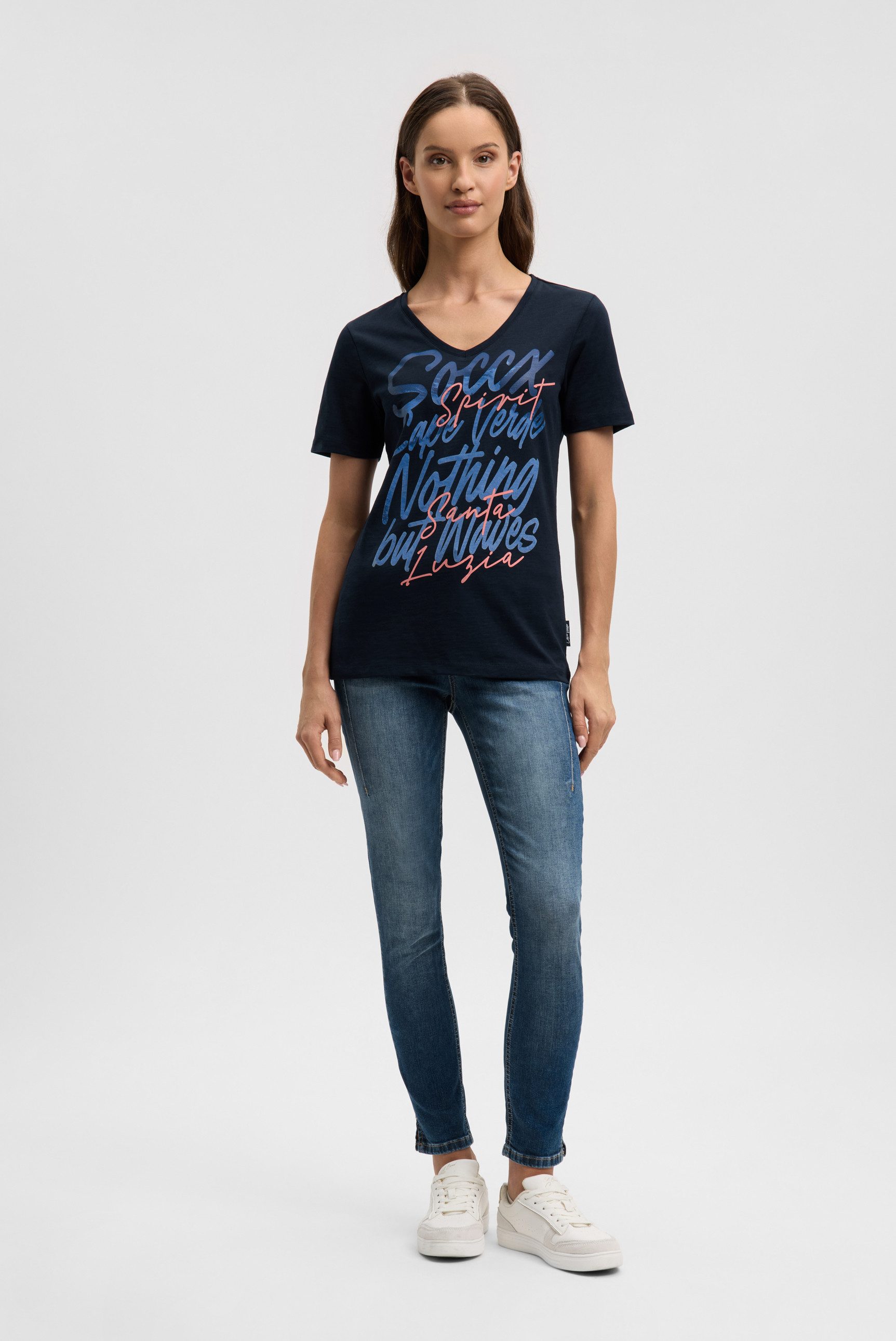 SOCCX V-Shirt aus Baumwolle