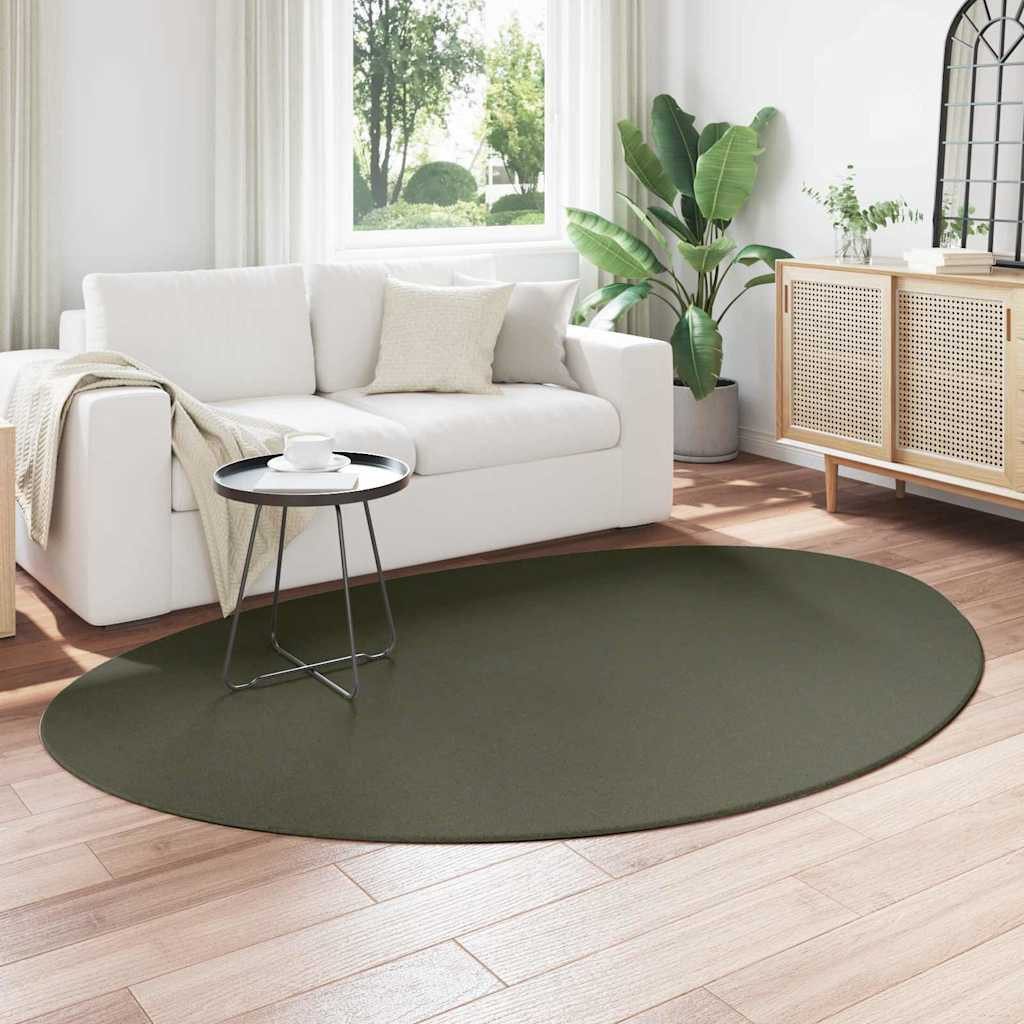 vidaXL Teppich Bereichsteppiche HUARTE Waldgrün 160 x 230 cm Polyester, Oval