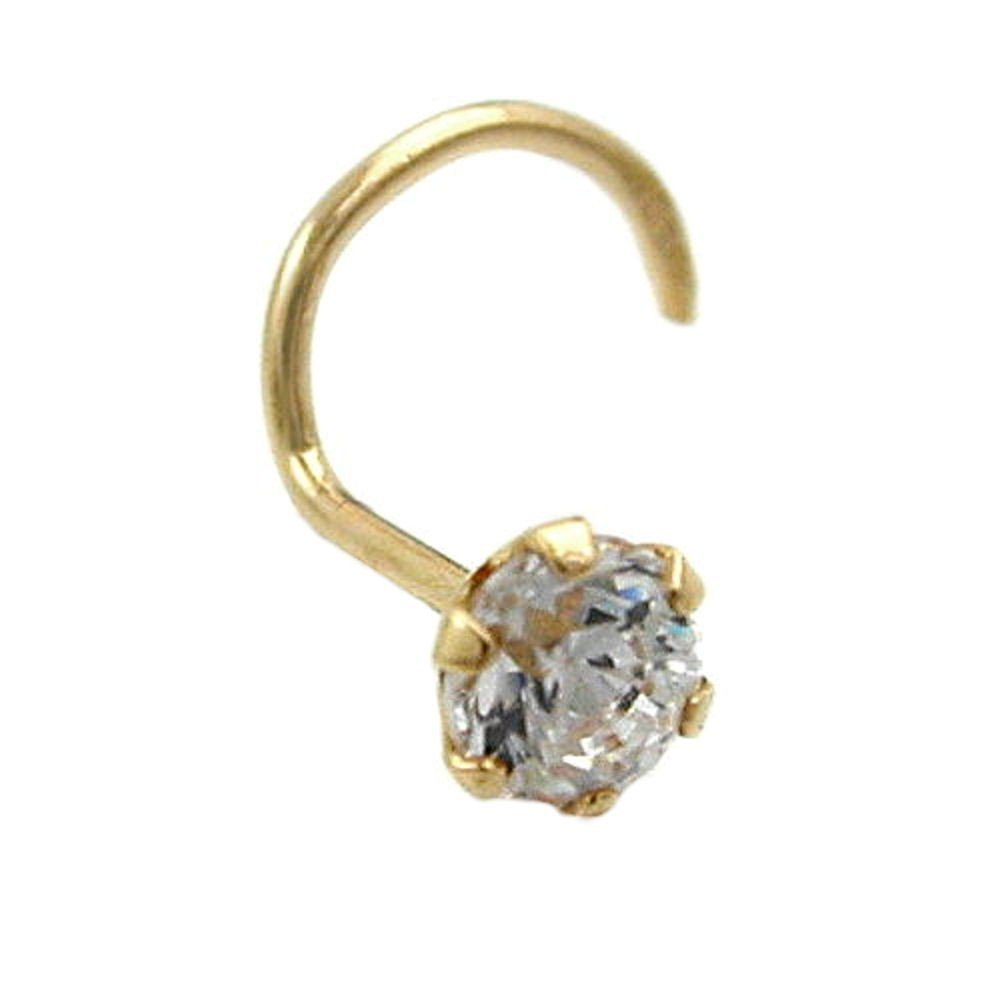 unbespielt Nasenpiercing Nasenstecker Piercing 3 mm Zirkonia 750 Gold inklu günstig online kaufen