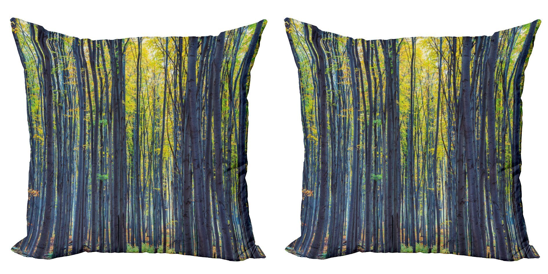 Kissenbezüge Modern Accent Doppelseitiger Digitaldruck, Abakuhaus (2 Stück), Wald Herbstwald Natur