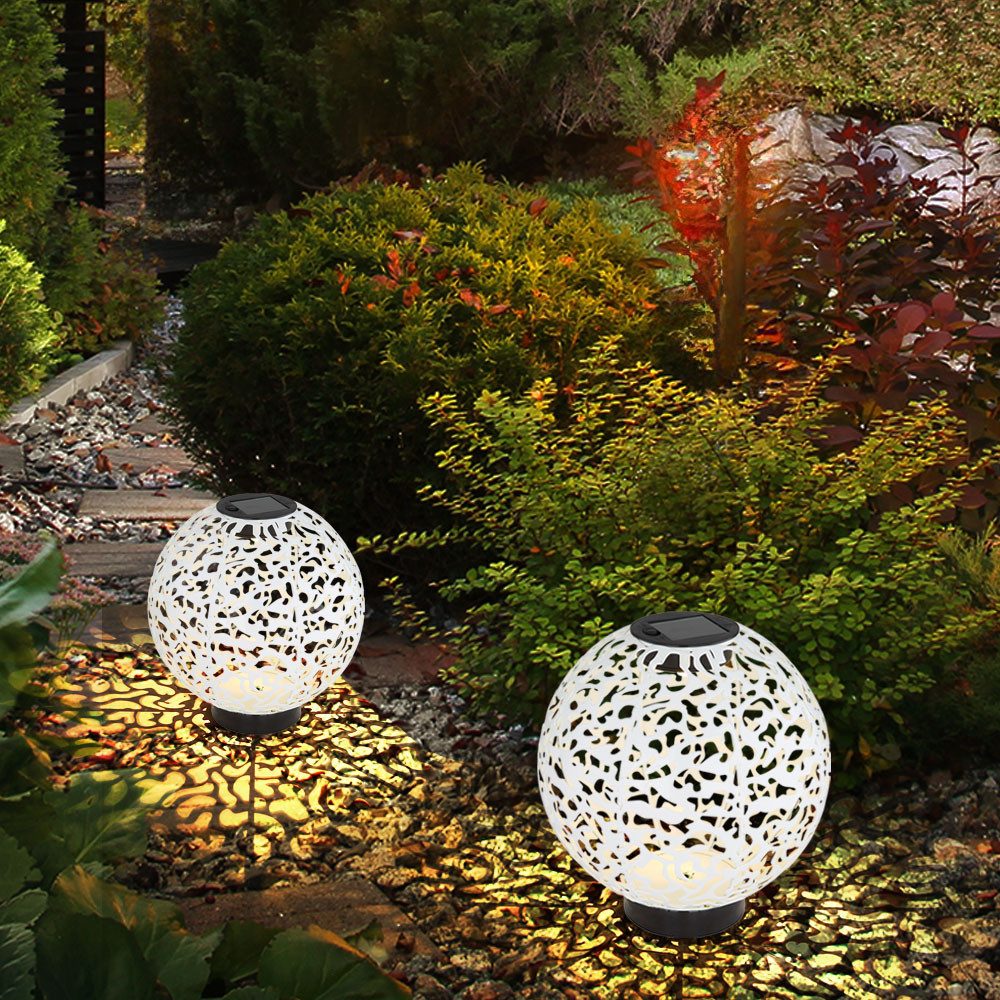 Globo Gartenleuchte, LEDLeuchtmittel fest verbaut, Warmweiß, 2x Solar