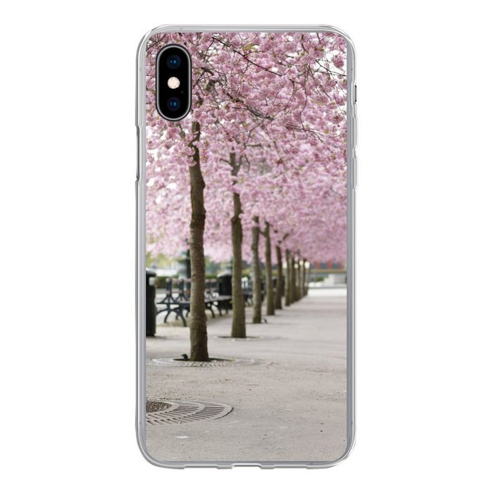MuchoWow Handyhülle Frühling - Sakura - Bäume Handyhülle Apple iPhone Xs Max Smartphone-Bumper Print Handy