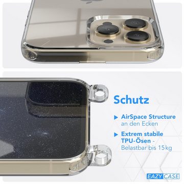 EAZY CASE Handykette Silikon Kette Karabiner für iPhone 13 Pro Max 6,7 Zoll, Handykette zum Umhängen Slim Phone Chain Festivalbag Smartphone Blau