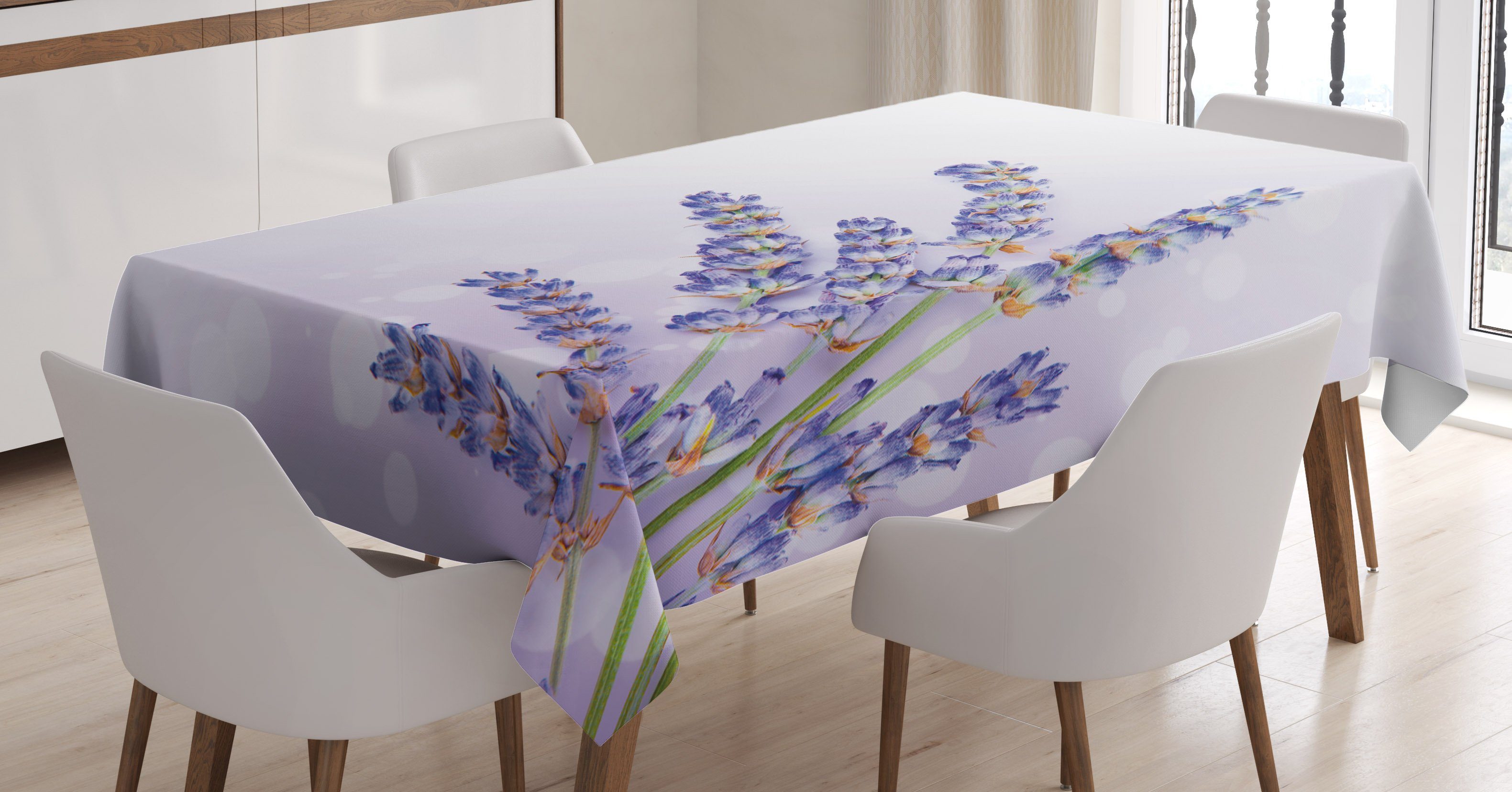 Abakuhaus Tischdecke Farbfest Waschbar Für den Außen Bereich geeignet Klare Farben, Lavendel Frische Kräuter Pflanze Posy | Tischdecken