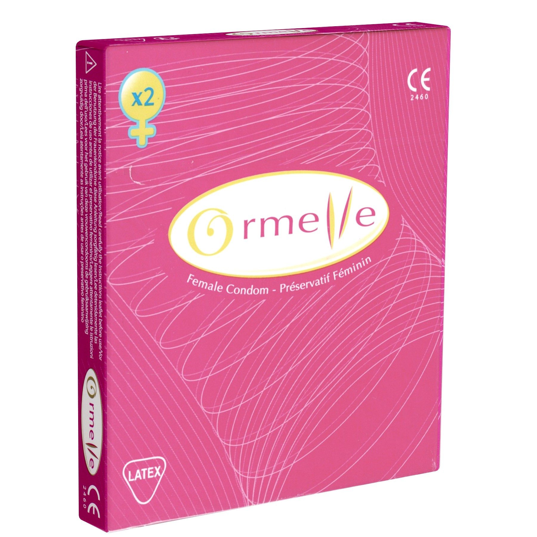 Ormelle Kondome Female Condom Packung mit, 2 St., französische Frauenkondome aus Latex
