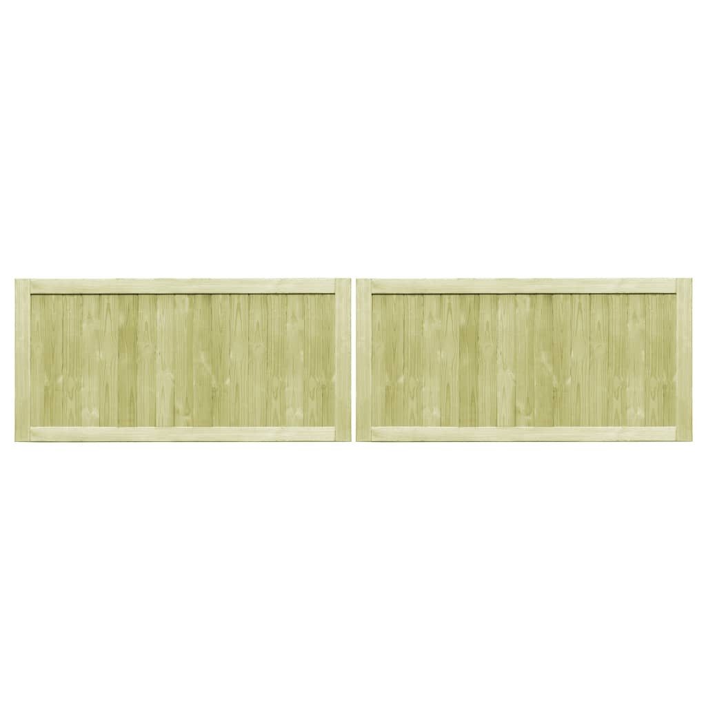 vidaXL Gartentor Gartentore 2 Stk. Kiefernholz Imprägniert 300x75 cm
