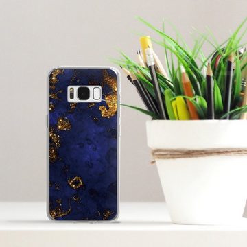 DeinDesign Handyhülle Marmor Gold Utart Blue and Golden Marble Look, Samsung Galaxy S8 Silikon Hülle Bumper Case Handy Schutzhülle