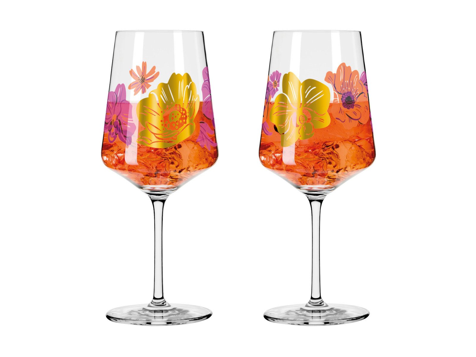Ritzenhoff Gläser-Set Sommerrausch Deluxe Aperitifglas 2er Set (J. Kay) H24 #21 #22, Kristallglas
