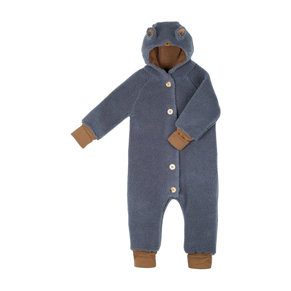 pure pure by BAUER Plüschoverall Warmer Baby Wollwalk Overall mit Kapuze  GOTS zertifziert