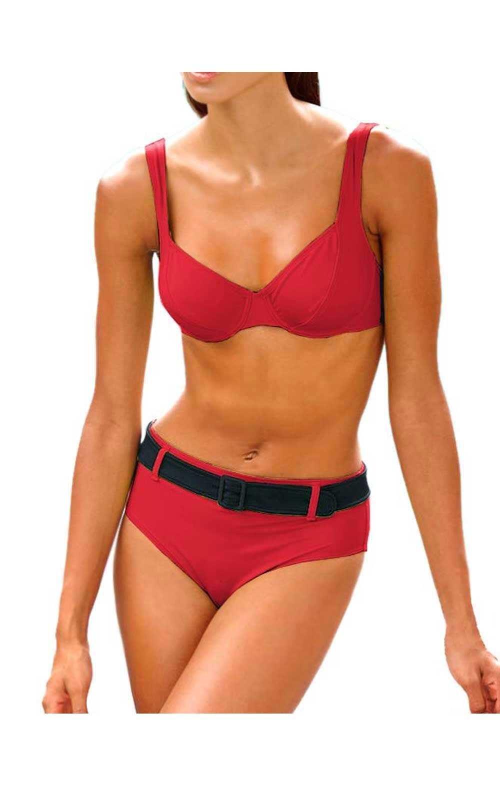 heine Push-Up-Bikini HEINE Damen Body-Shaping-Bikini, rot-schwarz