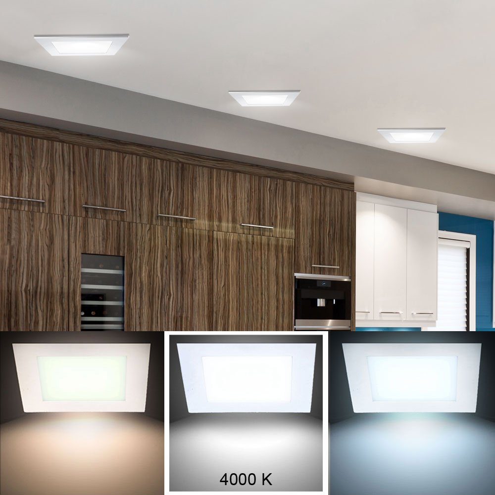 etc-shop LED Panel, verbaut, Raster Neutralweiß, Einbau Set Wand LED fest LED-Leuchtmittel ALU Panel Decken Leuchten 2er Flur Lampen