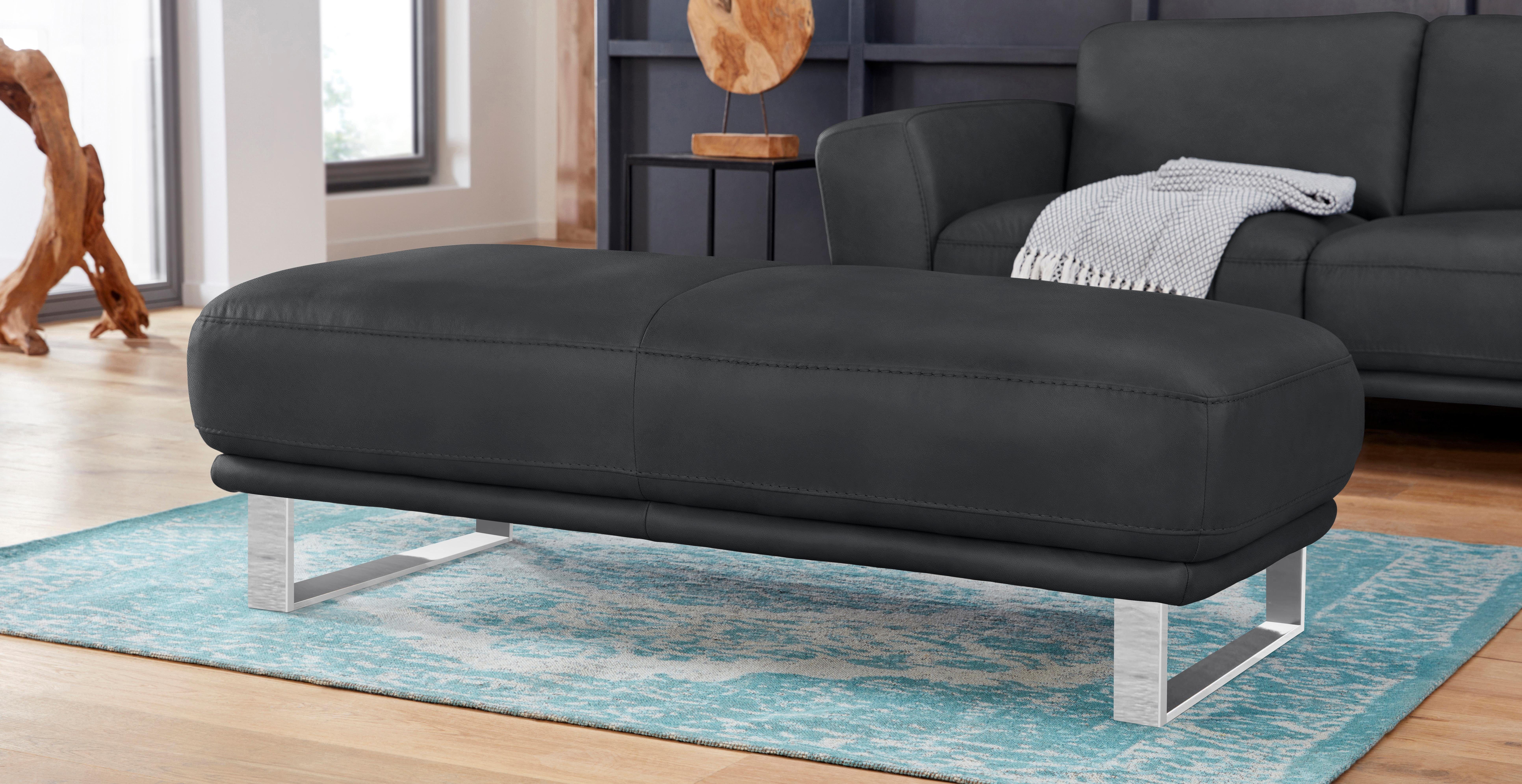 W.SCHILLIG Hocker montanaa, mit Metallkufen in Chrom glänzend, Breite 141 cm