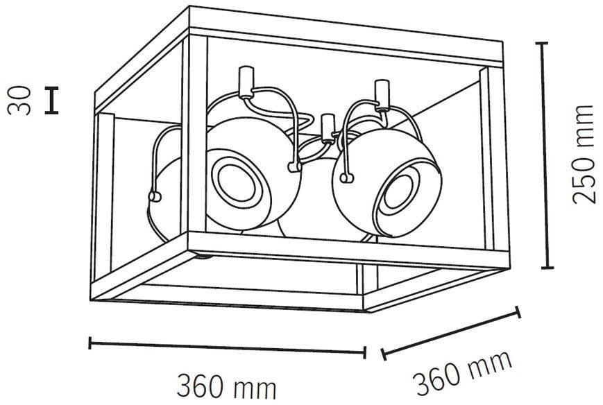 LED Light LED Warmweiß, ROY, SPOT Naturprodukt Inklusive LED-Leuchtmittel, aus Nachhaltig wechselbar, Deckenleuchte Eichenholz,