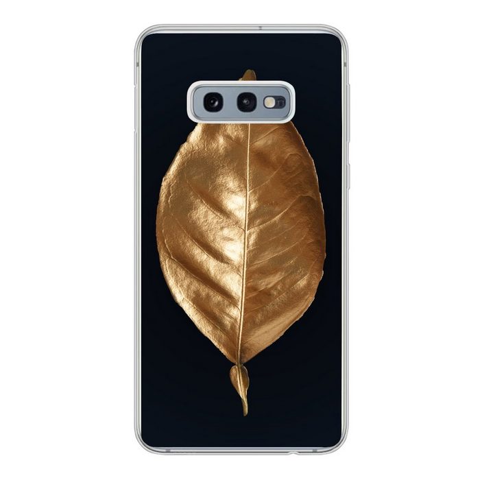 MuchoWow Handyhülle Blätter - Chic - Gold - Pflanzen - Schwarz Phone Case Handyhülle Samsung Galaxy S10e Silikon Schutzhülle
