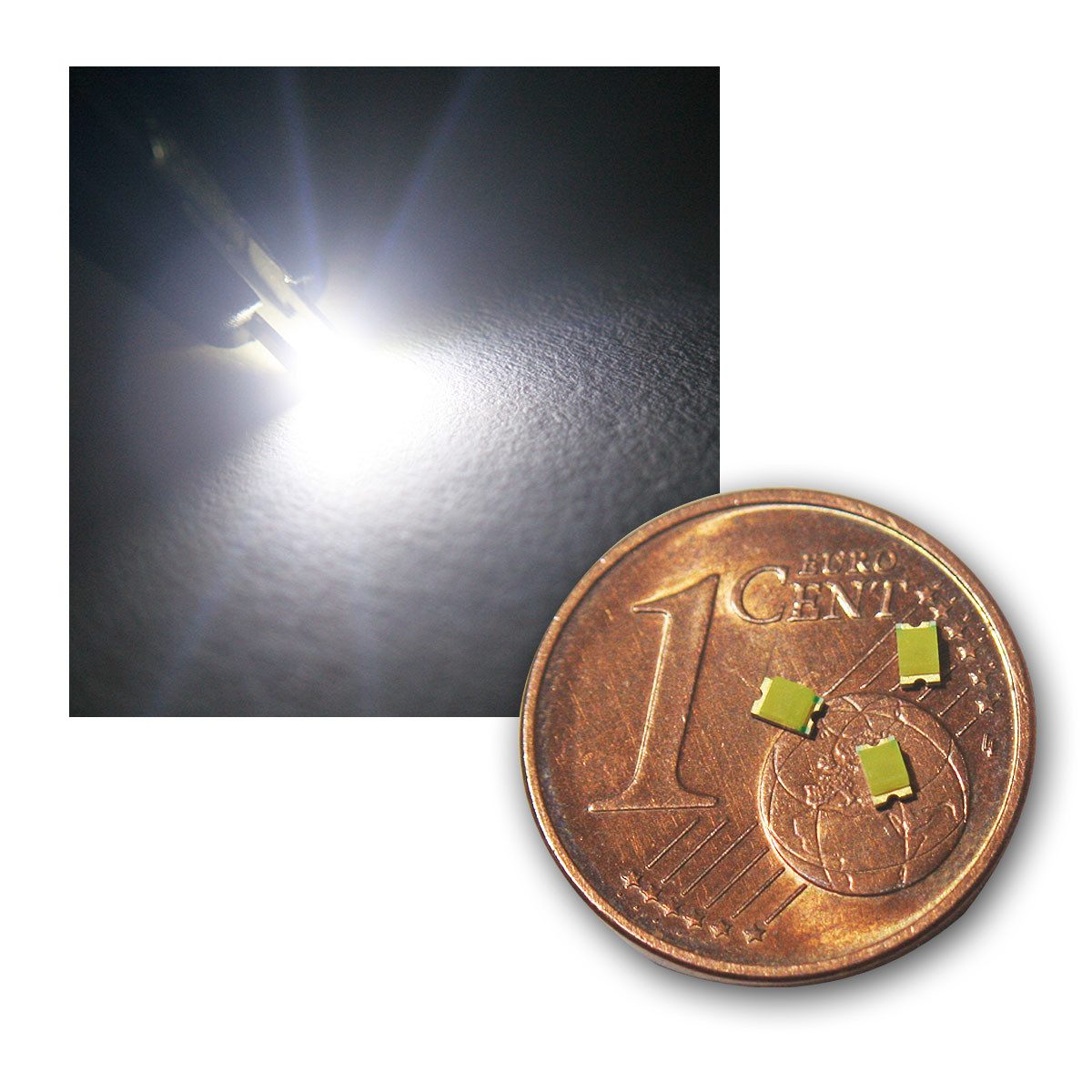 world-trading-net Modellbausatz 100 SMD LED 0805 Kaltweiß klar Typ "WTN-0805-450w"