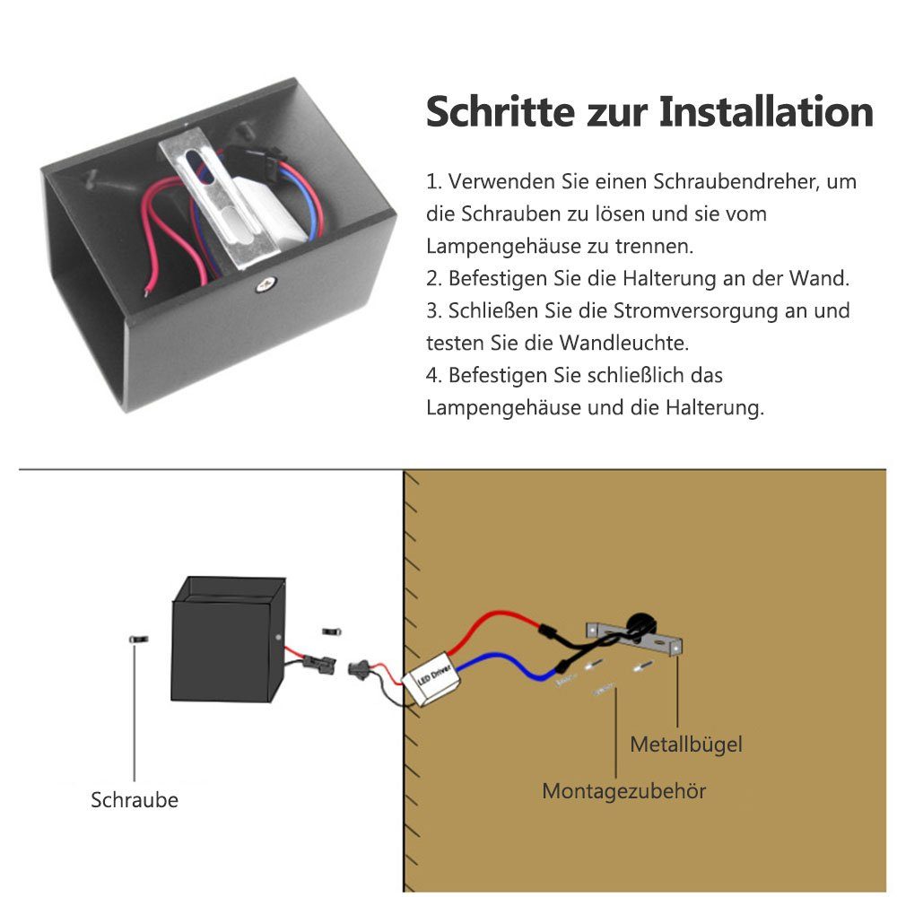 Rosnek LED Wandleuchte 5W, Modern, Aluminium, günstig online kaufen