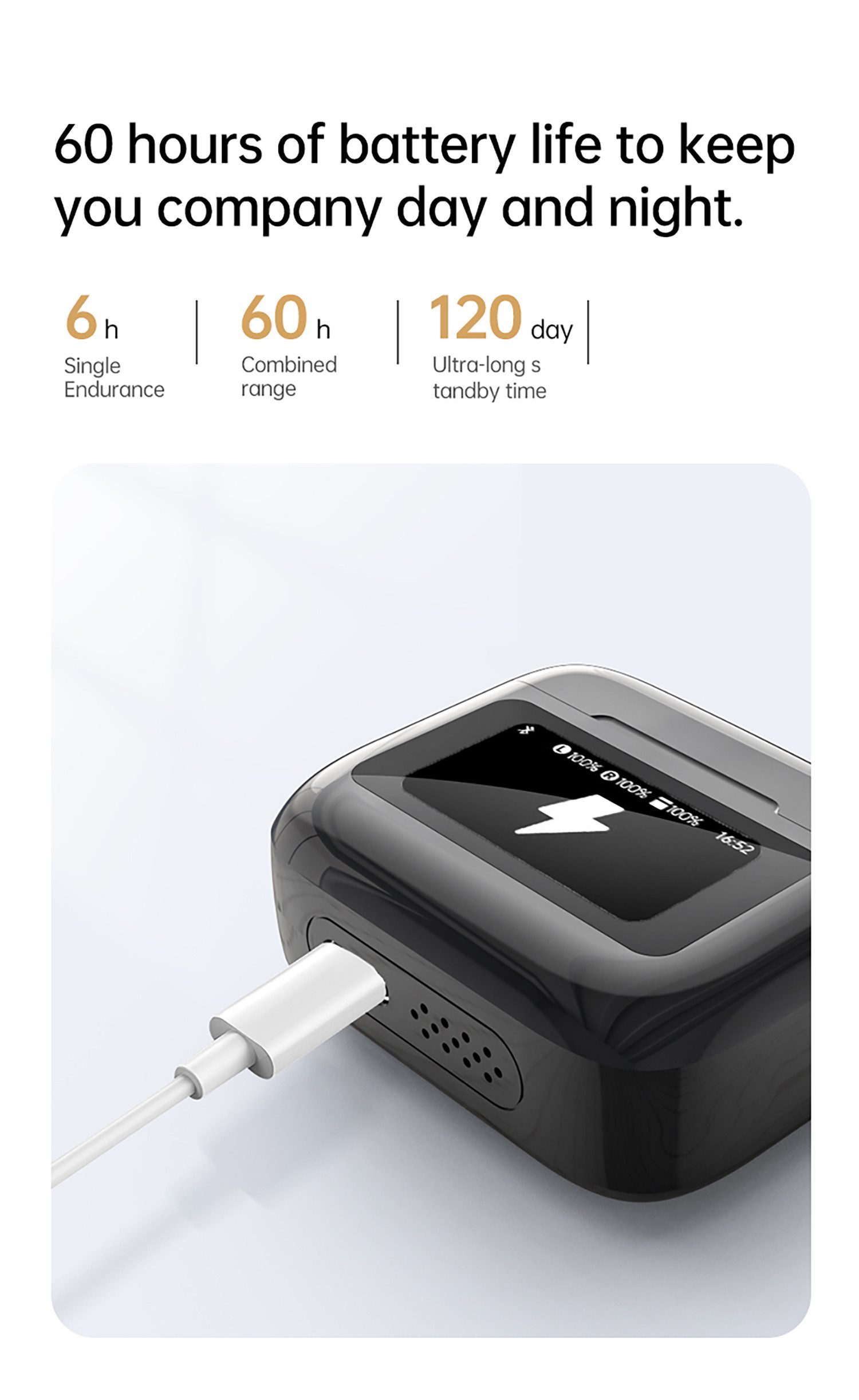 ibettertec Bluetooth Kopfhörer Sport, in Ear Kopfhörer Kabellos Bluetooth 5.3 mit In-Ear-Kopfhörer (HD Mic, Herausragender Sound, 40 Std Spielzeit, Comfort Fit, Dual LED-Anzeige, IP7 Wasserdicht Ohrhörer mit Ohrhaken, Kopfhörer, TWS In-Ear-Kopfhörer, In Ear Ohrhörer, Open Ear Kopfhörer)