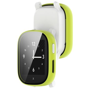 Wigento Smartwatch-Hülle Für Xplora X6 Play / X6 Children Schutz Hülle + 3D Hart Glas Grün