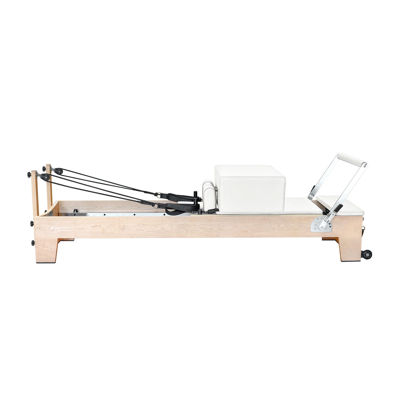 JASPORT Pilates-Reformer Hochwertige Holz-Reformer Serie für Pilates-Studios, (Komplottes Pilates Reformer Set), Aus Ahornholz, stabil, leise und mit 6 Federn