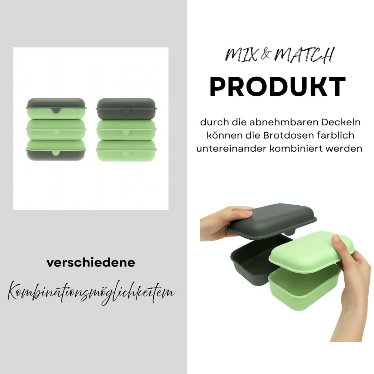 COFI 1453 Lunchbox Brotdosen 3er-Set Frühstücksbox spülmaschinenfest, stapelbar, 1000 ml, Kunststoff, (3-tlg., 3er Set), Made in Germany