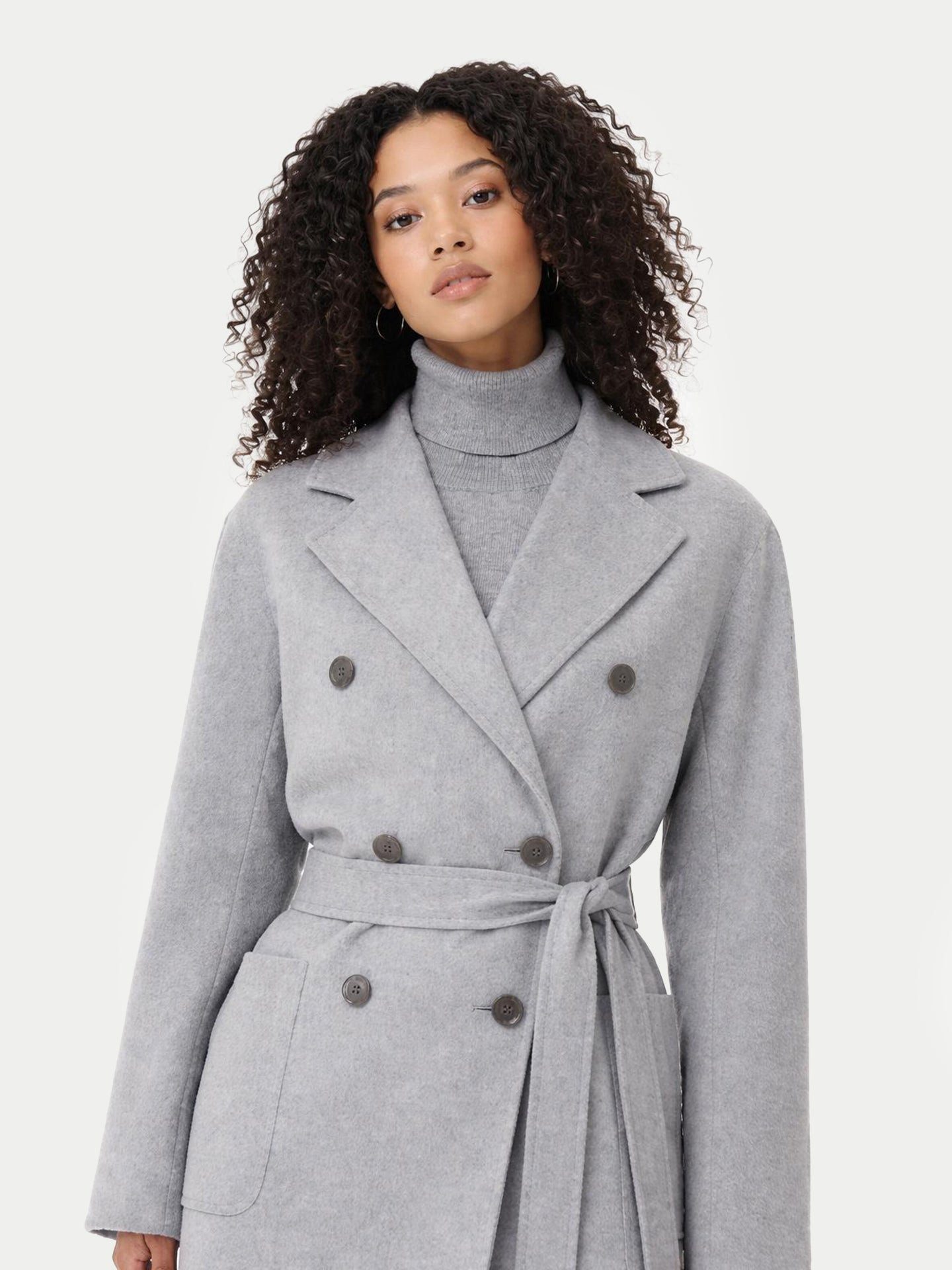 GOBI Cashmere Wollmantel Langer doppelreihiger Kaschmirmantel