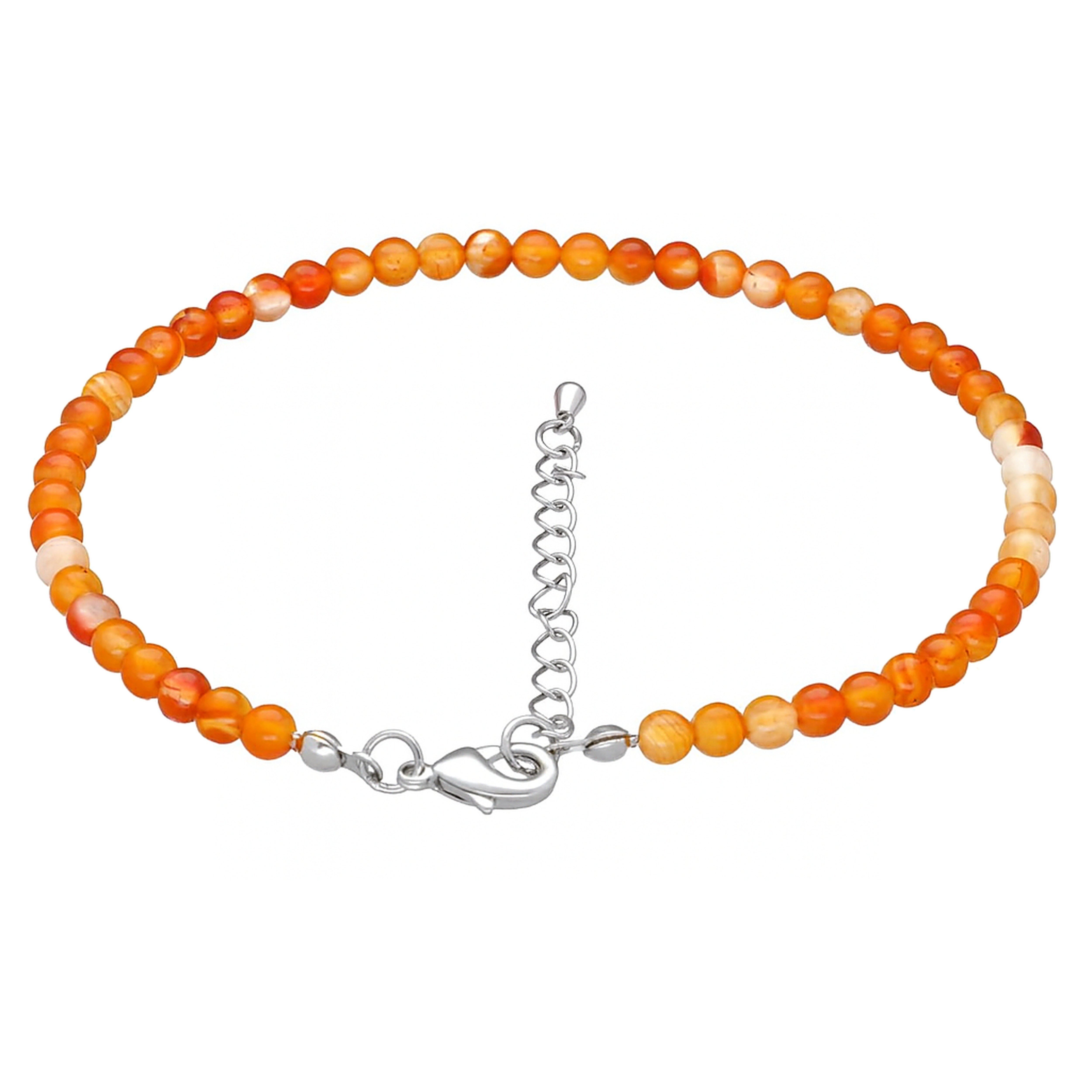 Lebensquelle Plus Fußkette mit Anhänger Karneol Fußkettchen, 4mm
