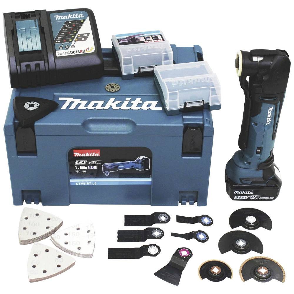 Makita Akku-Multifunktionswerkzeug Akku-Multifunk-Werkzeug 18V DTM51RT1J3