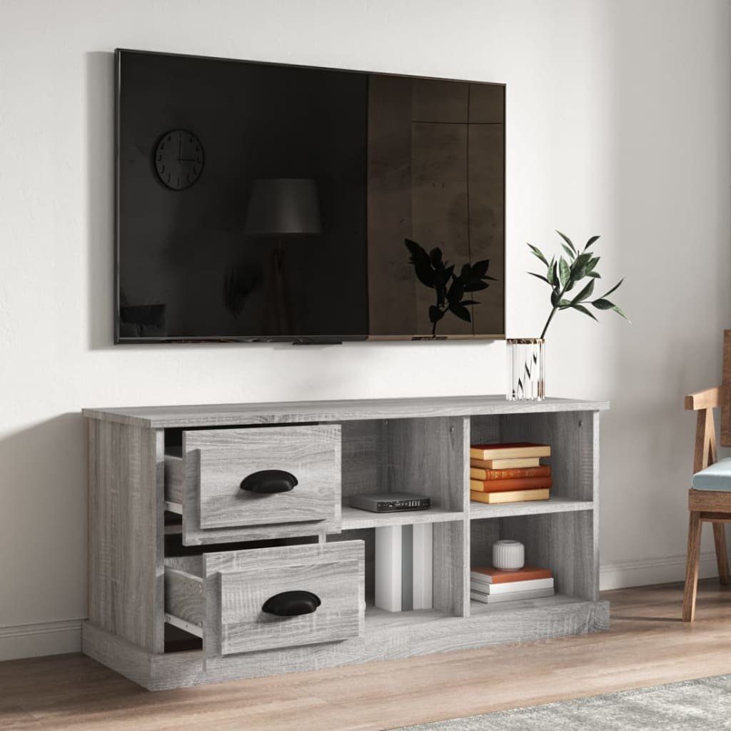 furnicato Holzwerkstoff cm Sonoma TV-Schrank 102x35,5x47,5 Grau