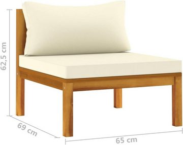 DOTMALL Loungesofa 2-teiliges Gartensofa-Set mit cremeweißen Kissen, Familienmöbel