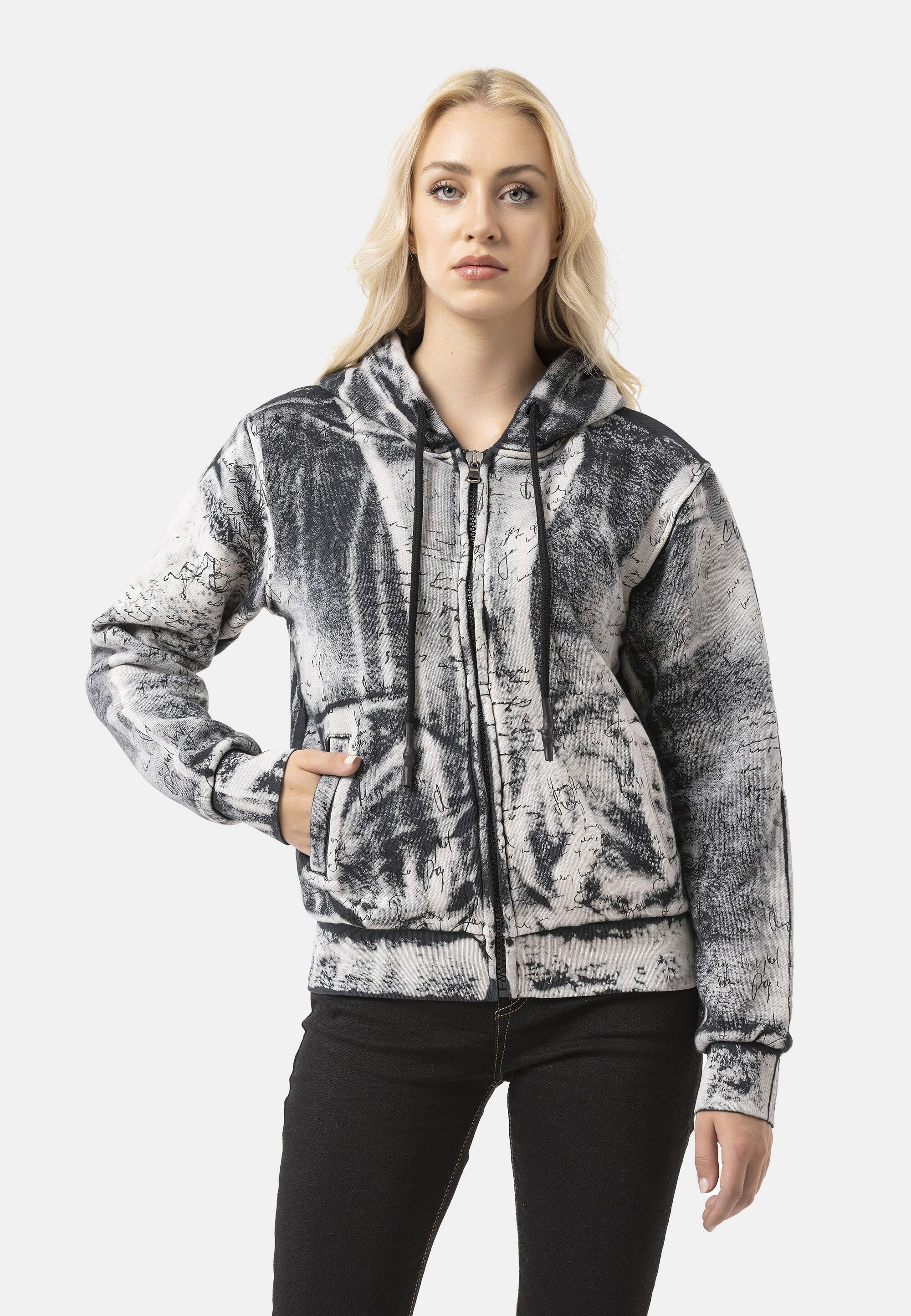 Cipo & Baxx Sweatjacke WL379 (1-tlg) ausdrucksstarkes Tie-Dye-Muster, kombi günstig online kaufen