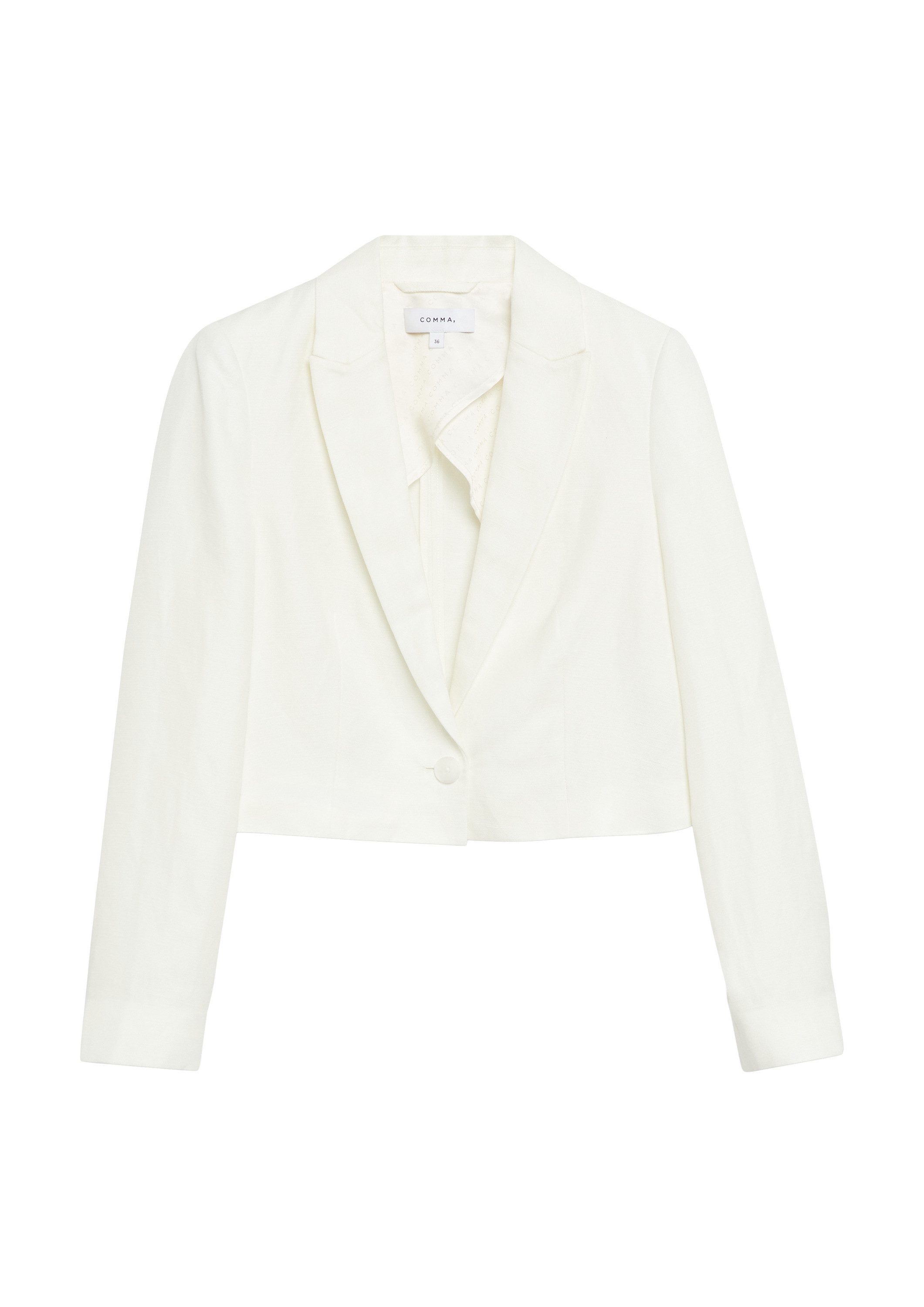 comma Jackenblazer Indoor-Blazer Kurzblazer aus Lyocell-Leinen-Mix