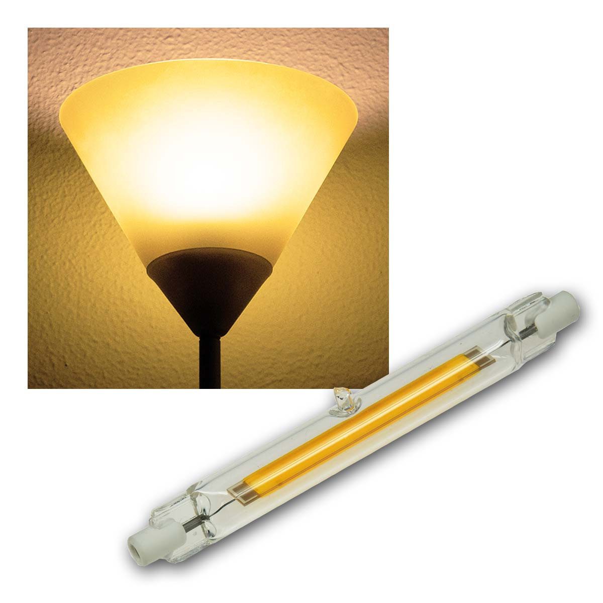 ChiliTec LED-Leuchtmittel R7s Leuchtstab "RS118 COB8" 118mm warmweiß 930lm, warmweiß